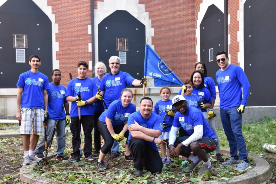 Veterans with The Mission Continues serving at Ellis Island in honor of 9/11